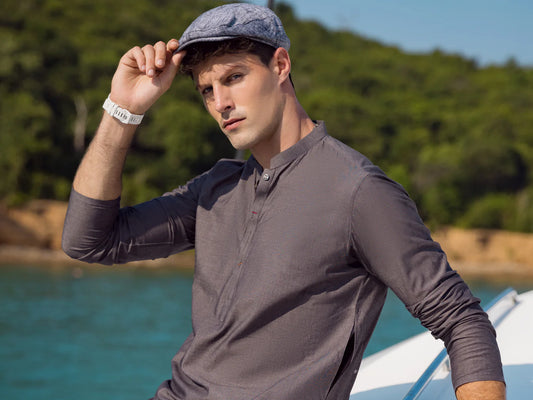 Basic Grey Cotton Kurta