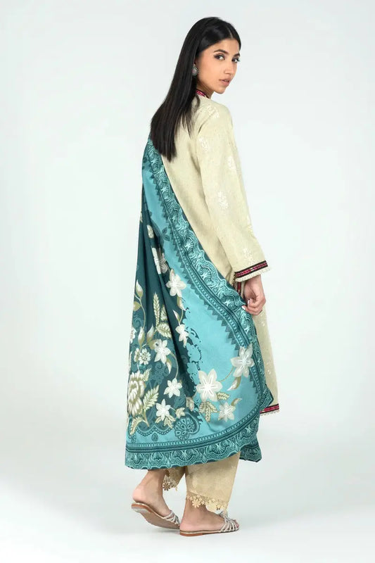 Beige Maroon Embroidered Kurta