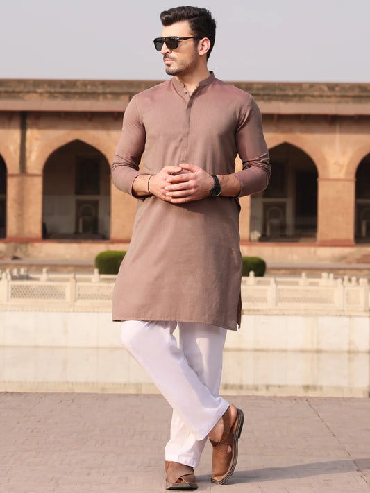 Brown Cotton Kurta