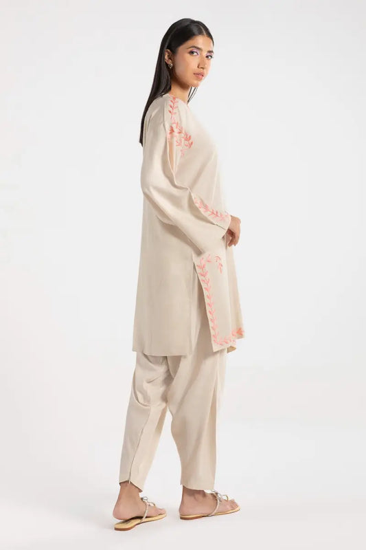 Cream Pink Kurta - 2