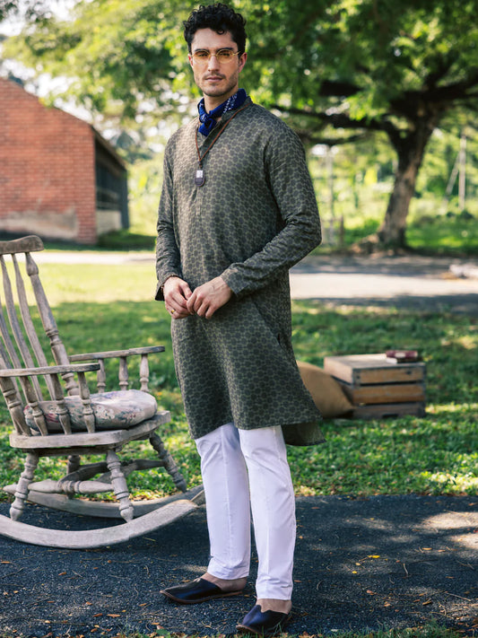 Green Cotton Kurta