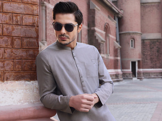 Grey Cotton Kurta