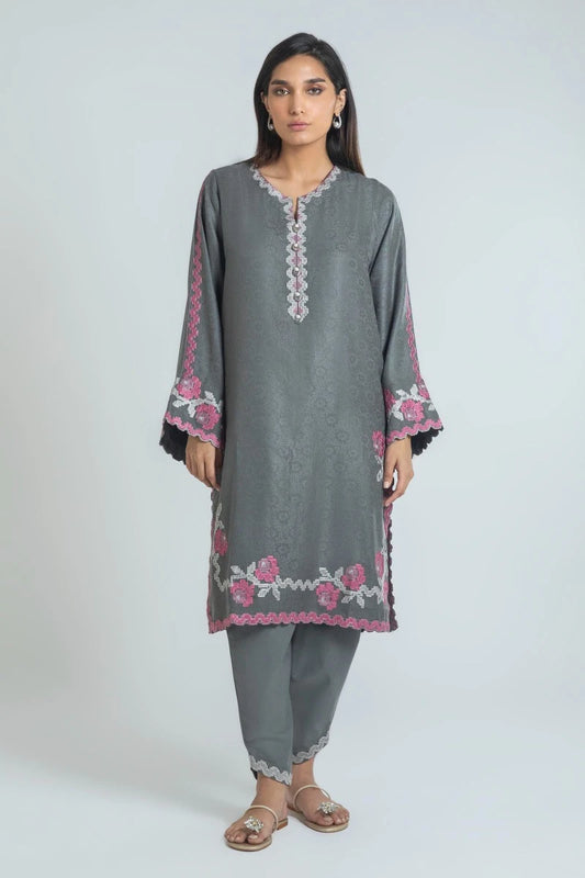 Grey Pink Kurta