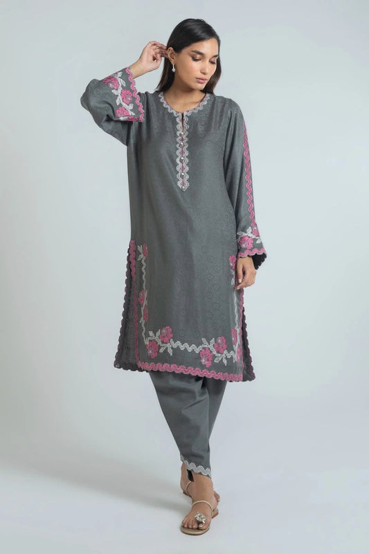 Grey Pink Kurta