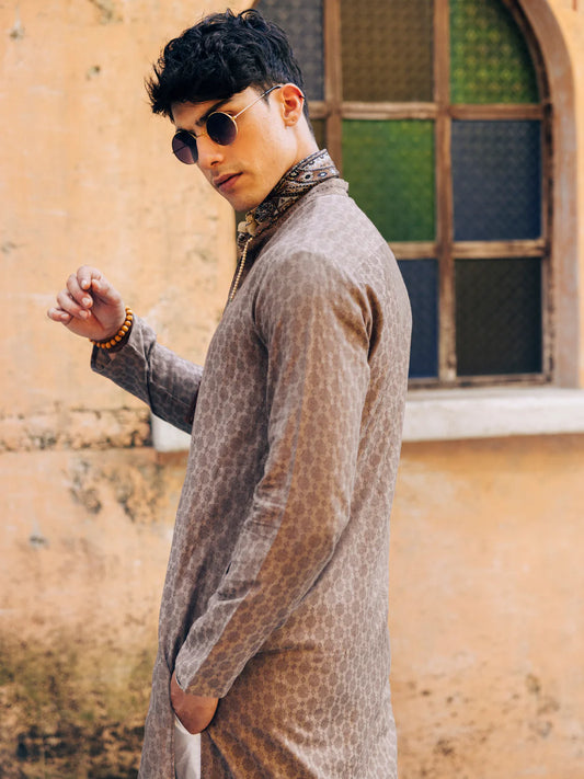 Light Brown Cotton Kurta