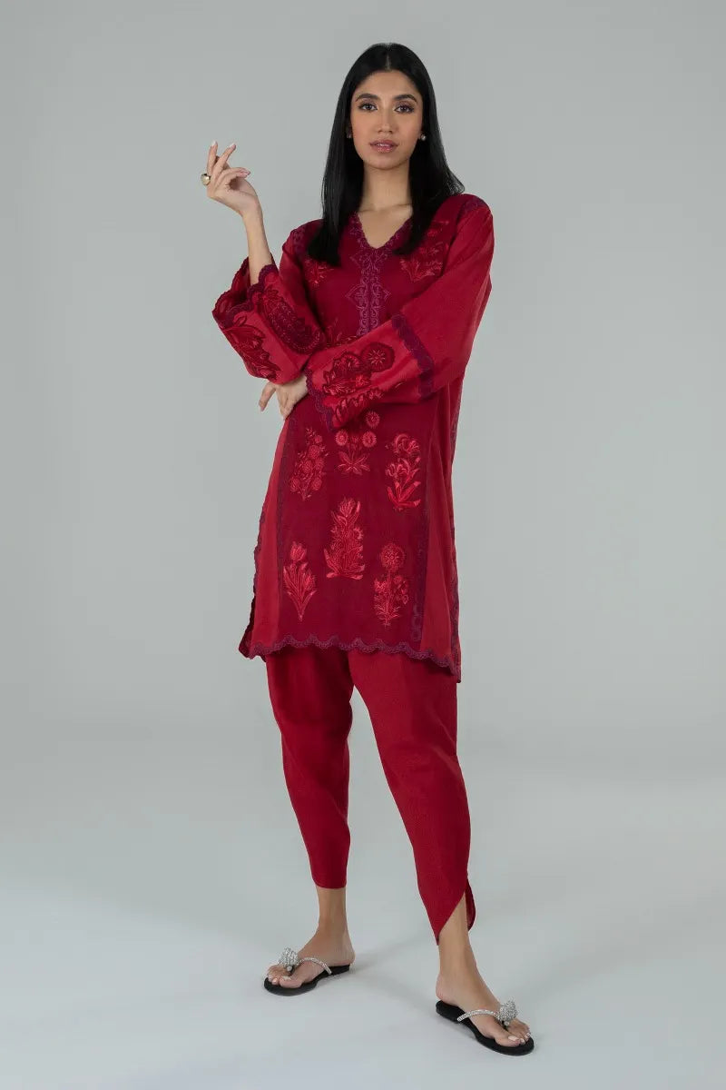 Scarlet Raw Silk Shirt