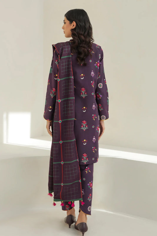 Pink Khaddar Suit - 3 Piece