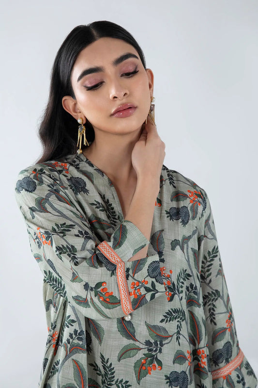 Green Floral Kurta