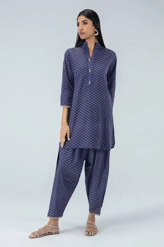 Purple printed Lawn Suit