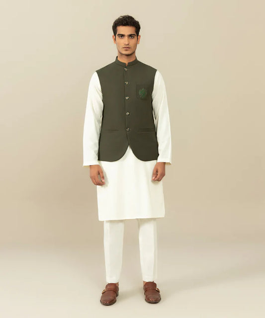 Olive Brown Waistcoat