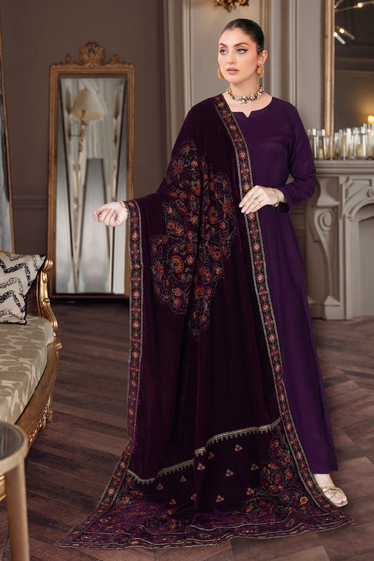 Plum Velvet Shawl