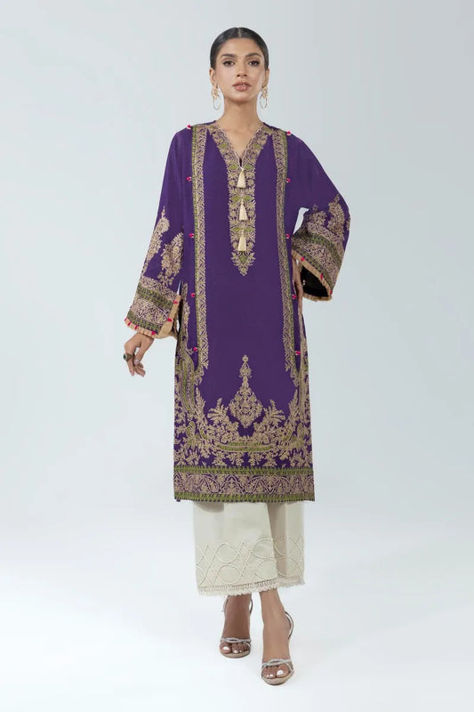 Purple Embroidered Shirt