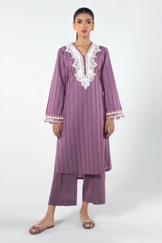 Purple Brochia Kurta