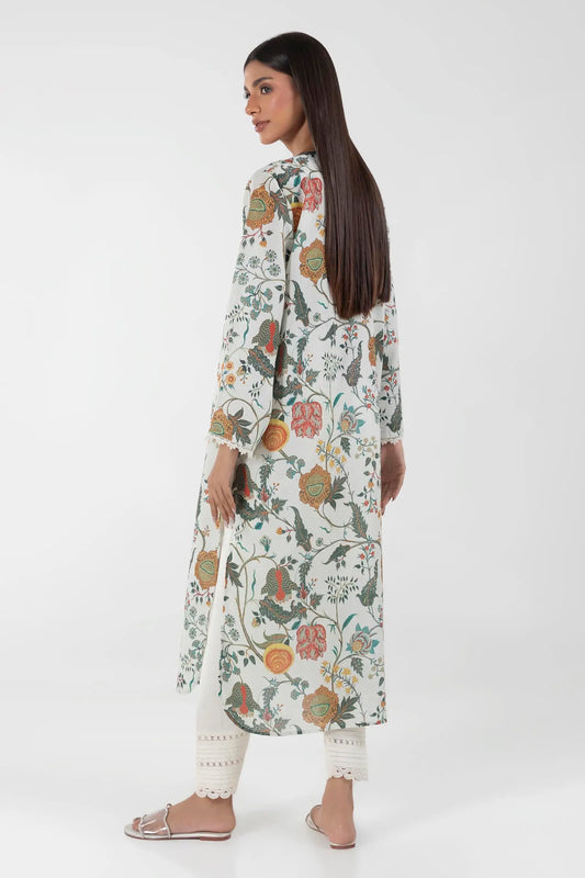 White Floral Kurta