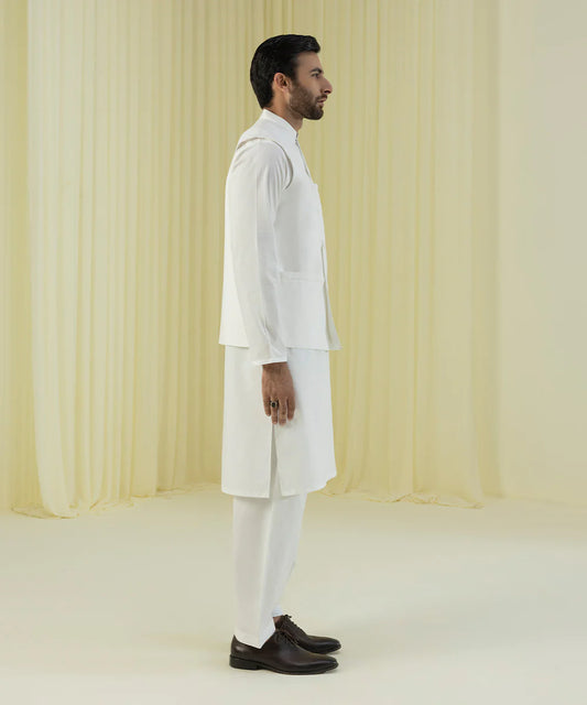 White Tropical Waistcoat