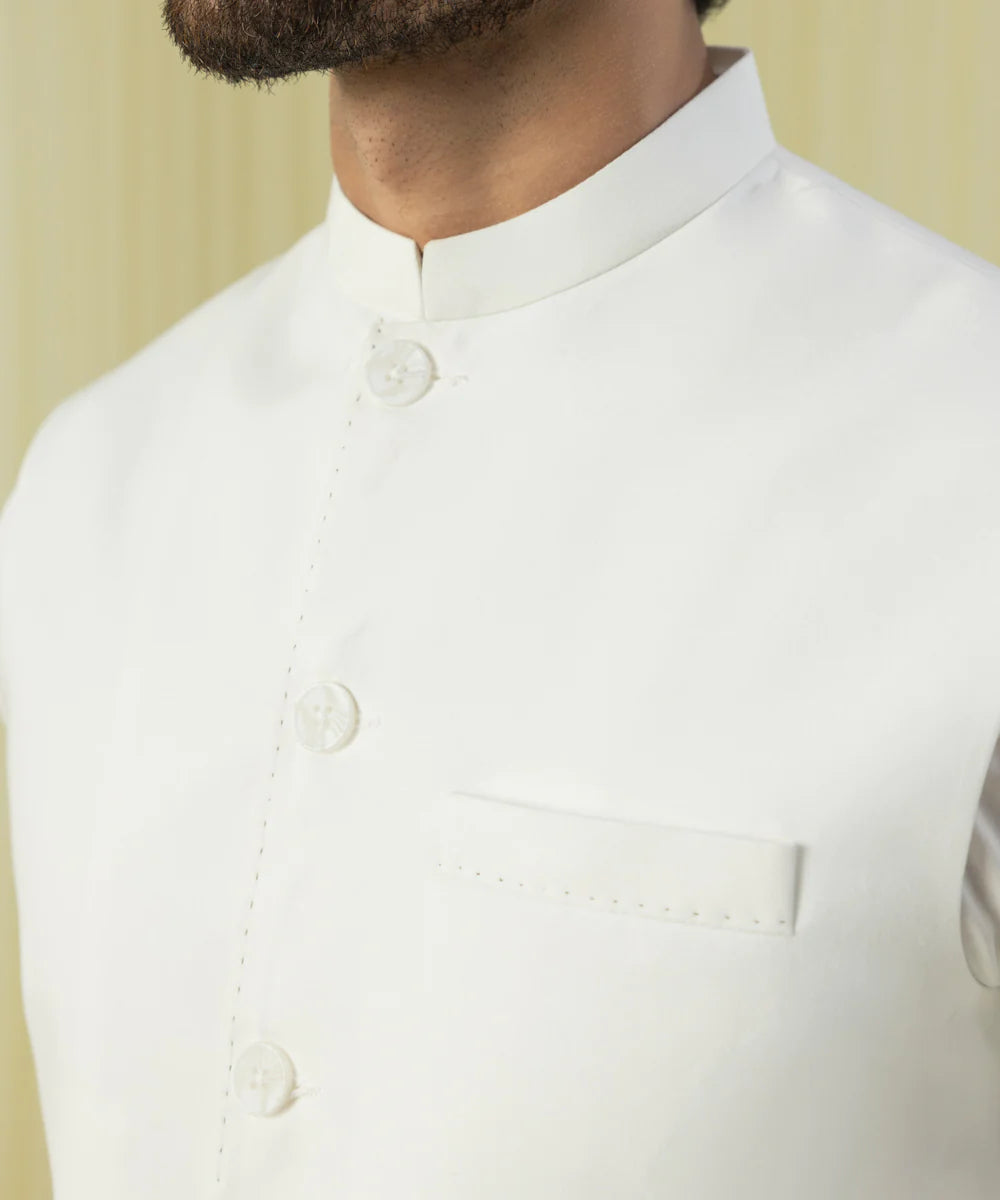 White Tropical Waistcoat