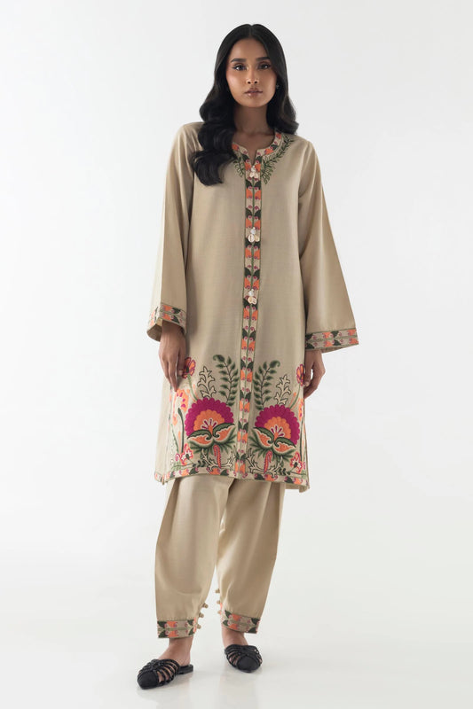 Noor-Beige Embroidered Shirt + Shalwar