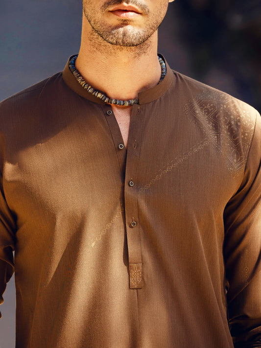 Brown Blended Kurta