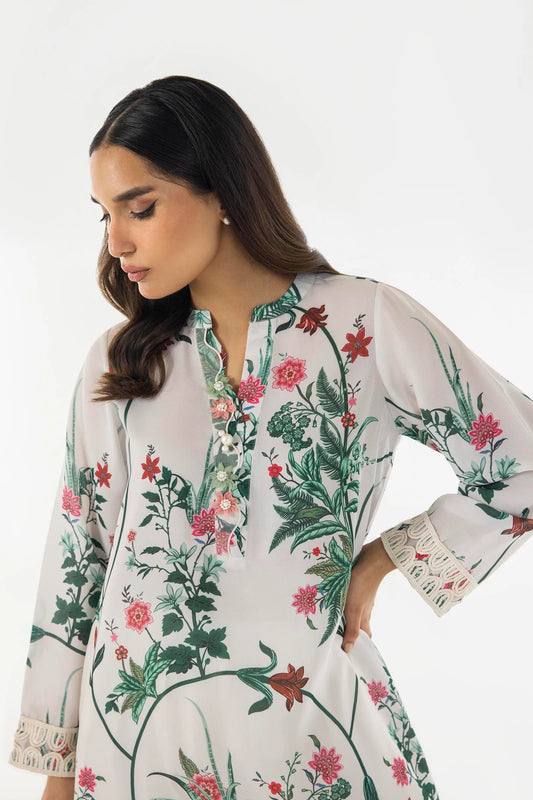 Elaaf-Basic Crape Dupatta Shirt