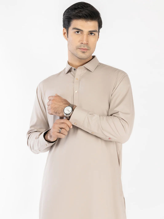 Fawn Blended Kameez Shalwar