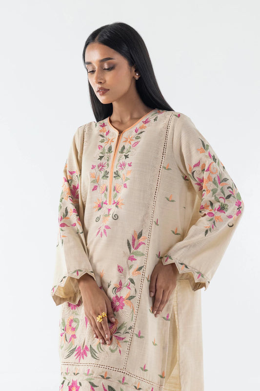 Freya -Fawn Embroidered Shirt