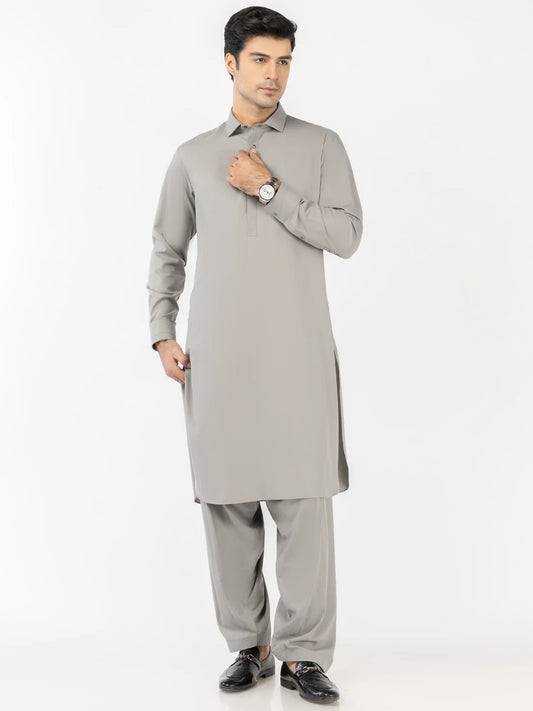 Gray Blended Kameez Shalwar