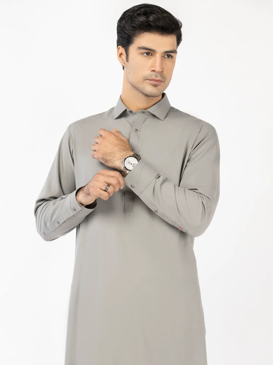 Gray Blended Kameez Shalwar
