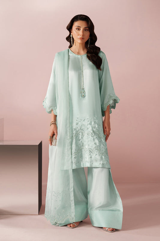 Marjan- Ice Blue Silk Suit - 3PC