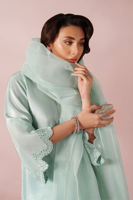 Marjan- Ice Blue Silk Suit - 3PC