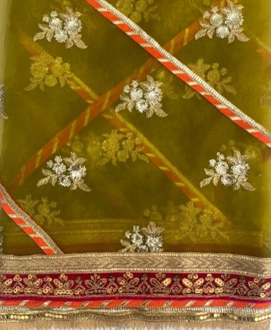 Banno _ Mehndi Green _ Gota dupatta