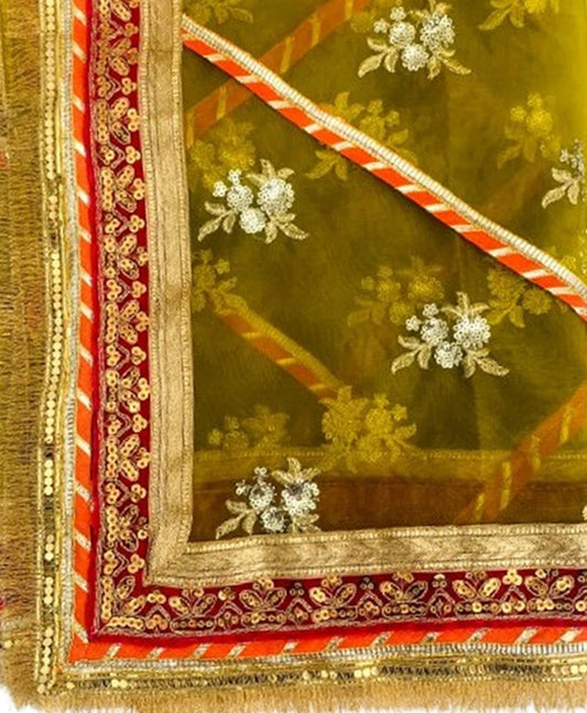 Banno _ Mehndi Green _ Gota dupatta