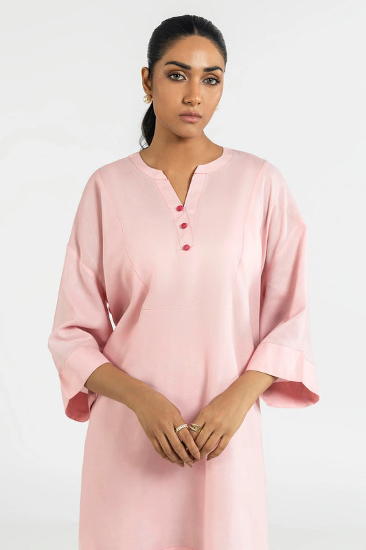 Aylin-Pink Linen Shirt Culotte
