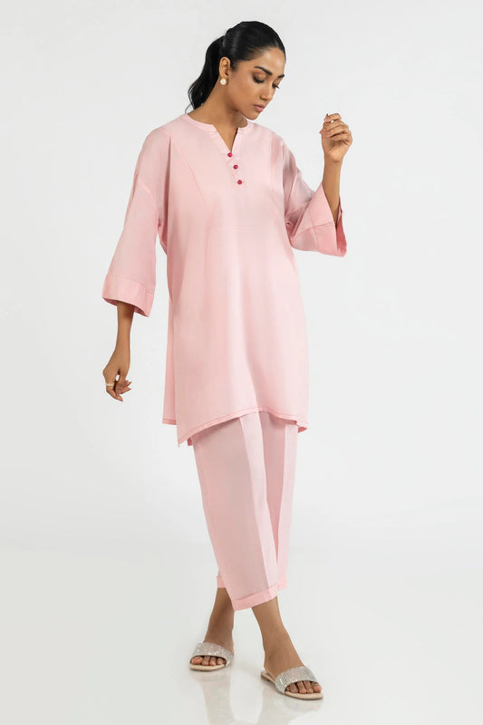 Aylin-Pink Linen Shirt Culotte