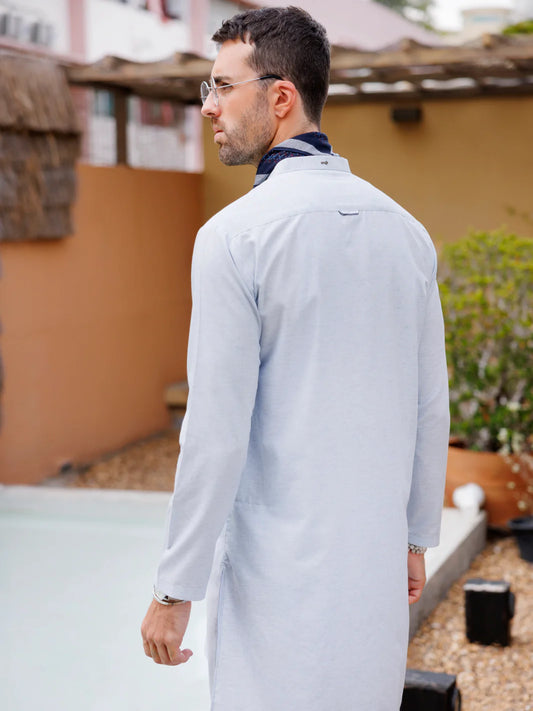 Sky Blue Blended Kurta