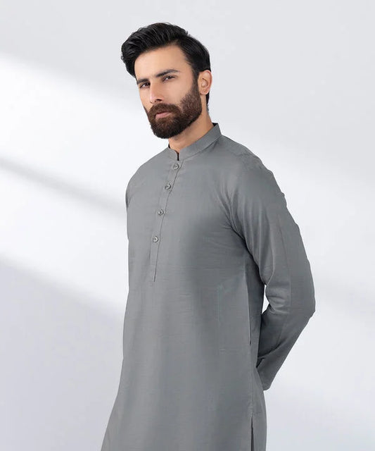 Slim Fit Cotton Jacquard Kurta