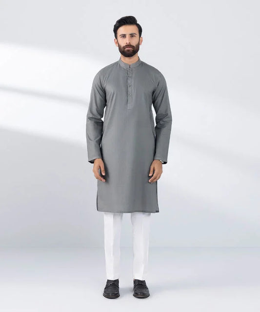 Slim Fit Cotton Jacquard Kurta