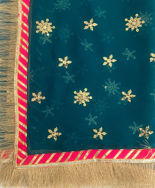 Banno_ Zinc Green _ Crinkle Chiffon _dupatta