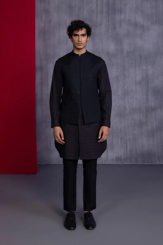Black Embroidered Waistcoat