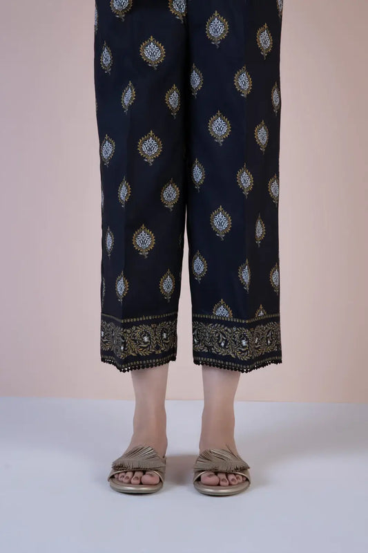 Black Raw Silk Culotte