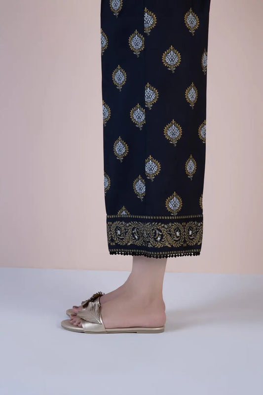 Black Raw Silk Culotte