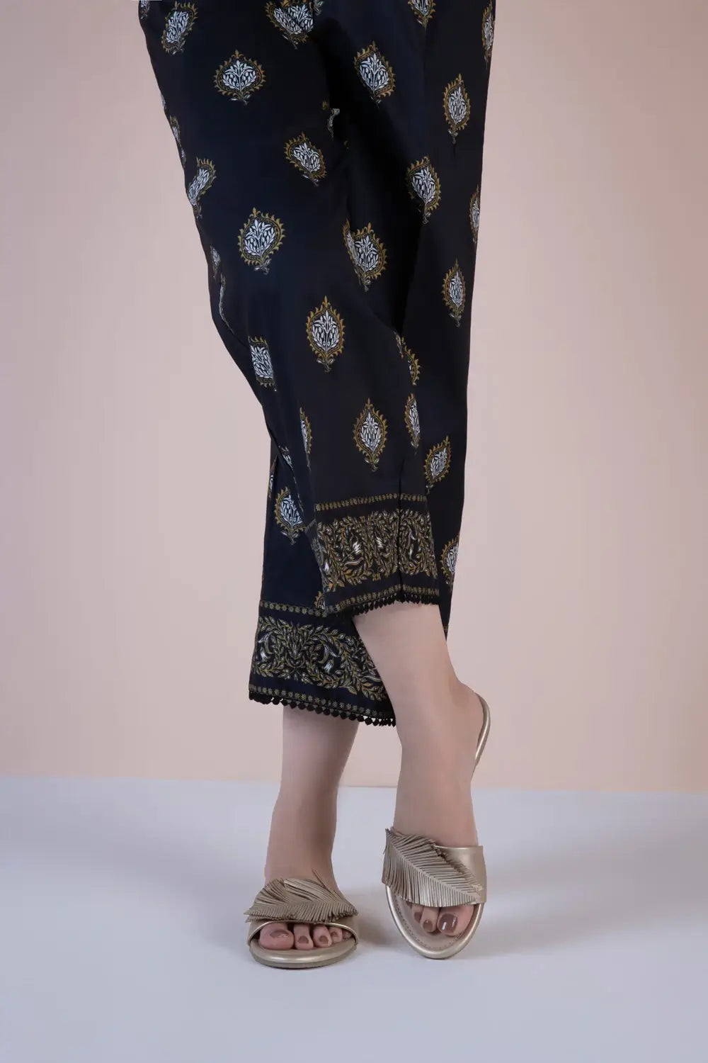 Black Raw Silk Culotte