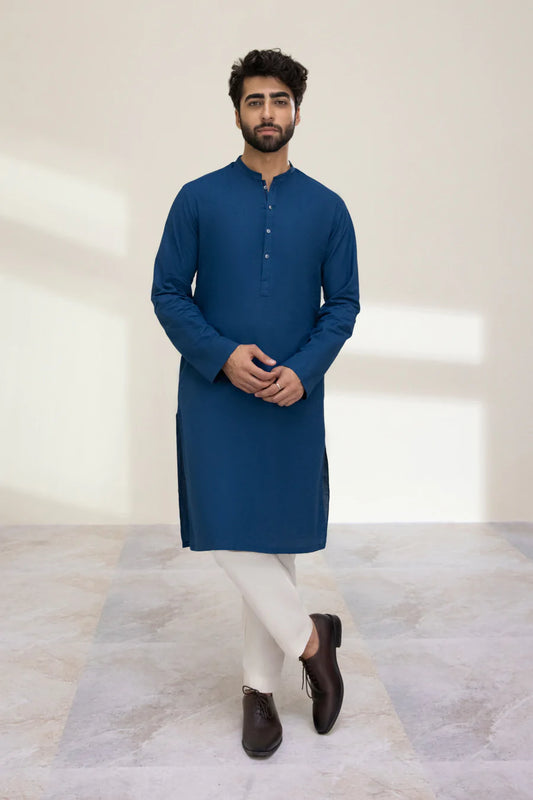 Blue Cotton Kurta