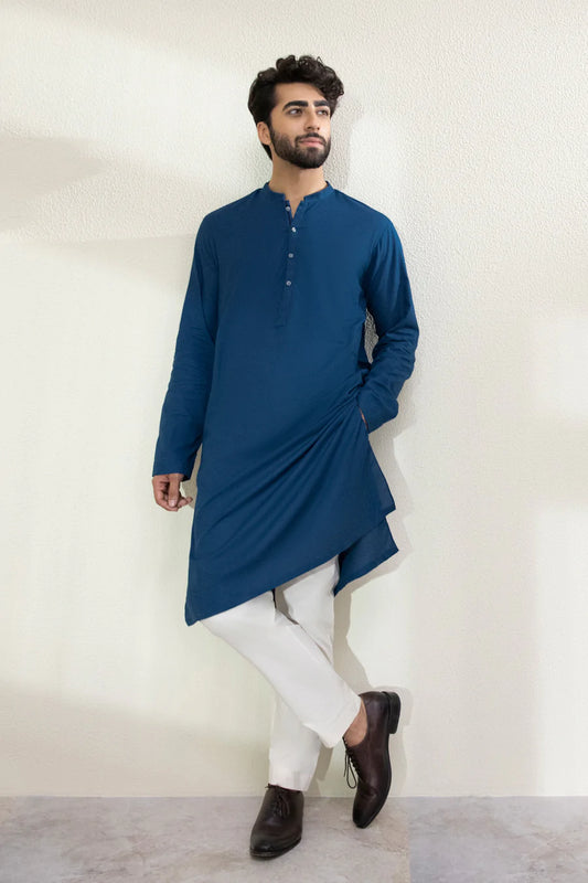 Blue Cotton Kurta