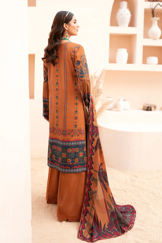 Orange Khaddar- 3 Piece Suite