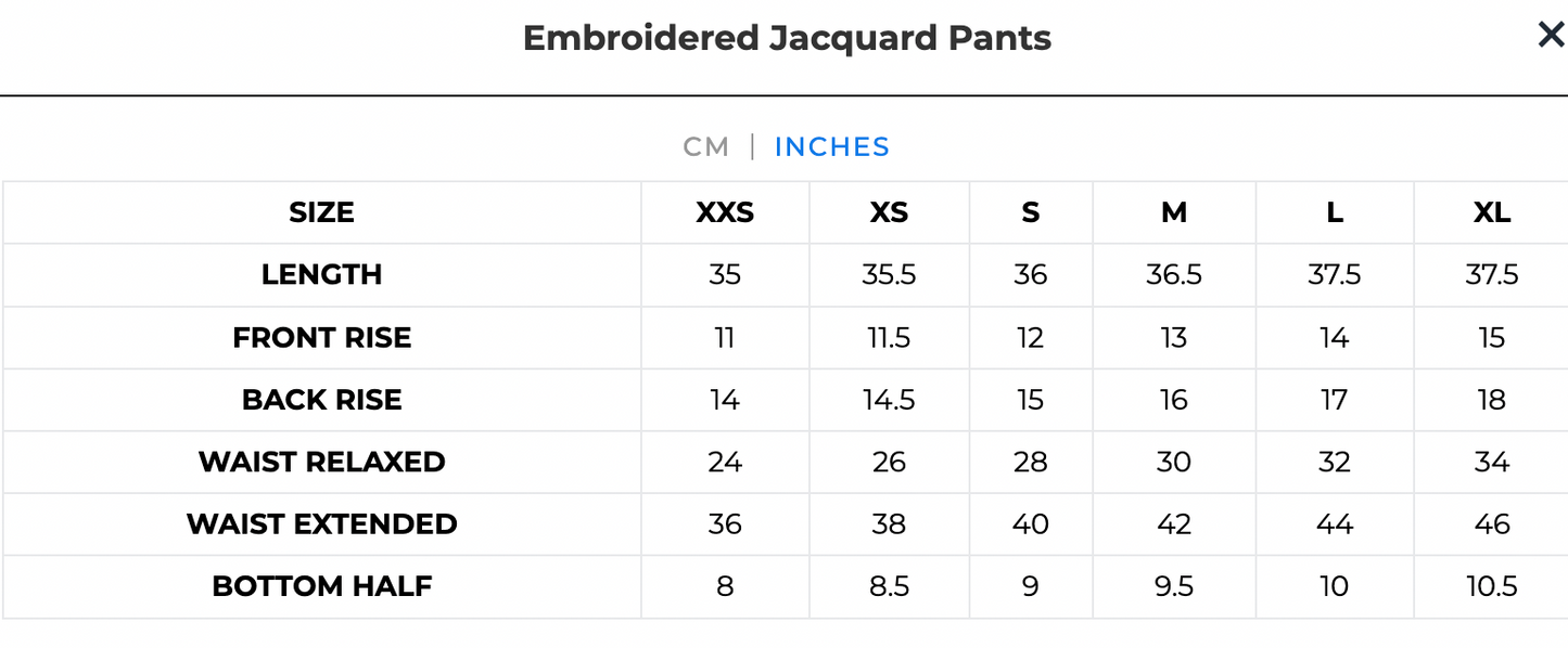 Peach Embroidered Jacquard Pants