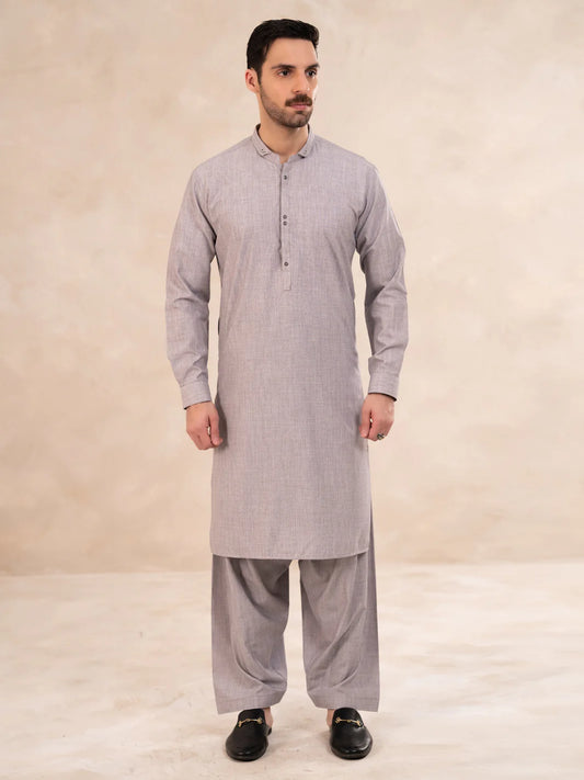 Ash Grey Kameez Shalwar