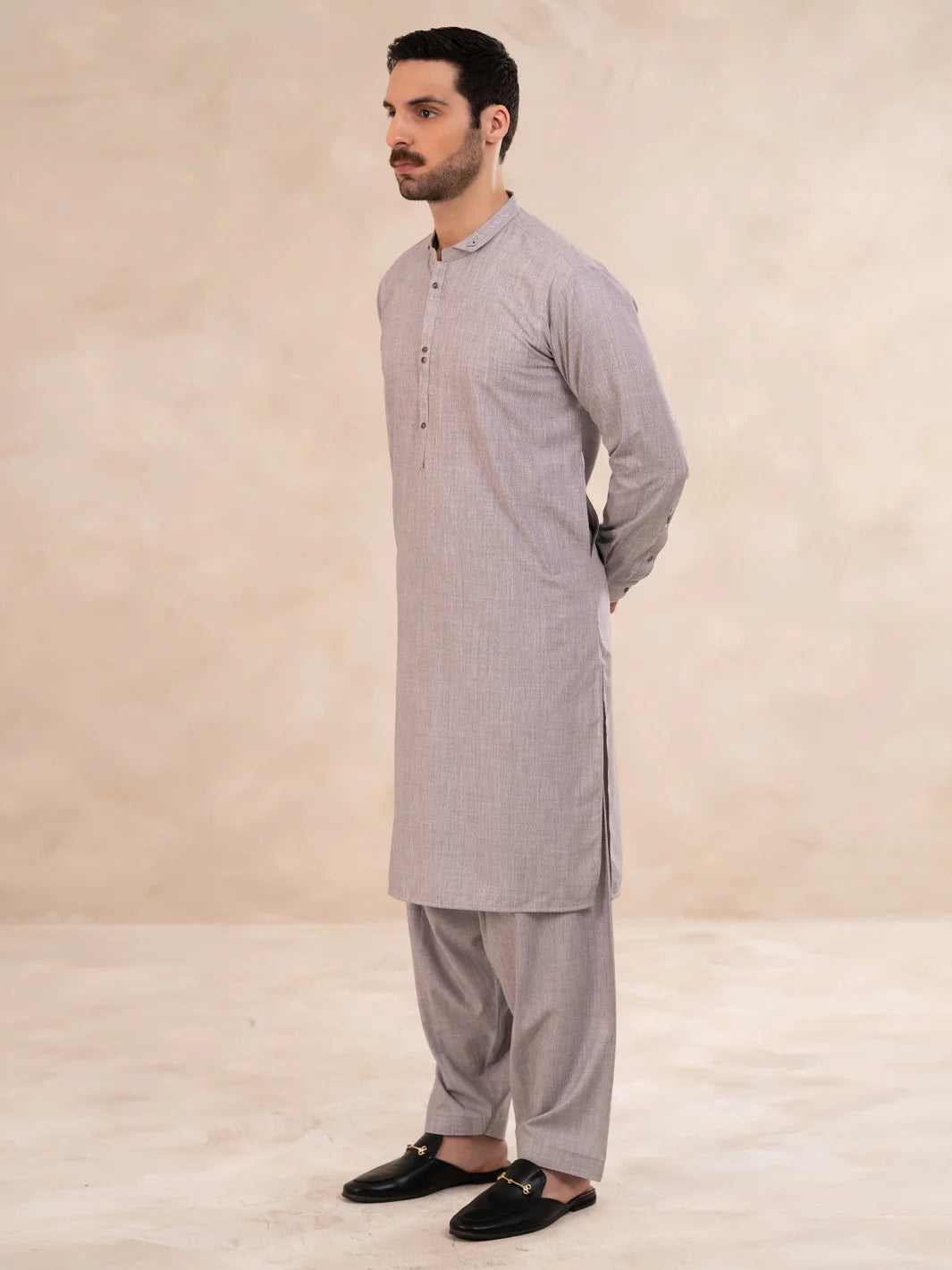 Ash Grey Kameez Shalwar