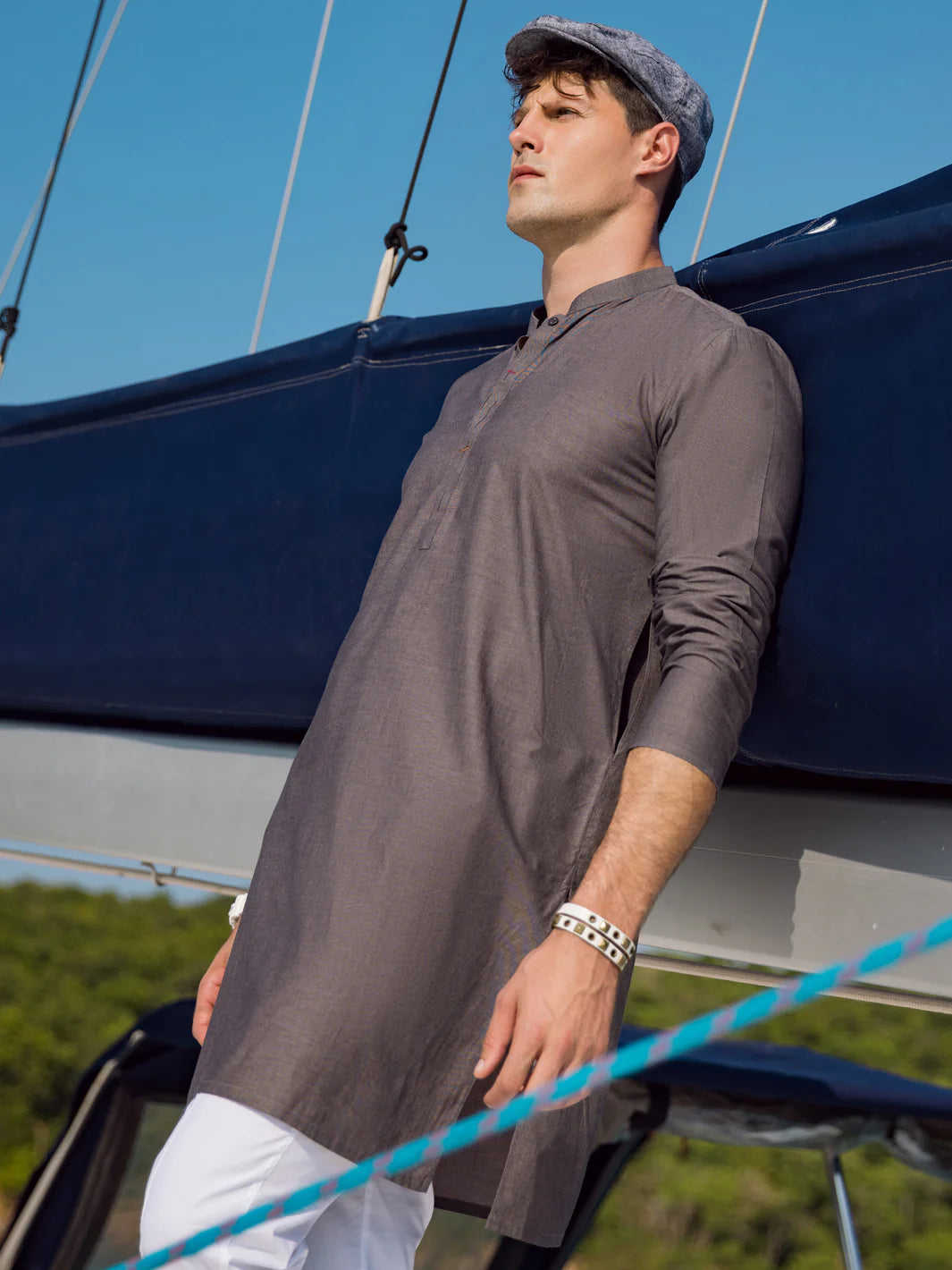 Basic Grey Cotton Kurta