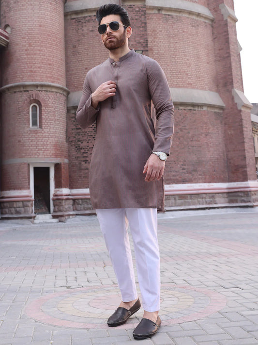 Brown Cotton Kurta