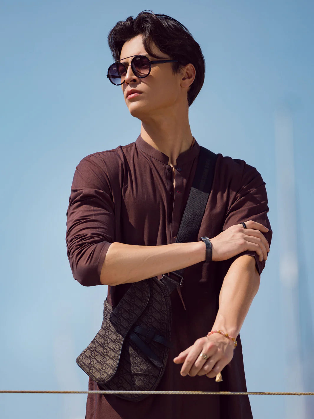 Plain Maroon Cotton Kurta